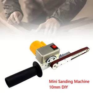 Lijadora de banda eléctrica de mano mini amoladora máquina pequeña con 10 correas de lijado - Imagen 1 de 13