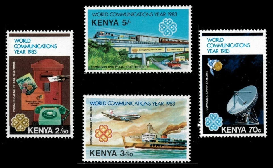 Kenya 1983 - World Communications Year - Set of 4v - Scott 266-69 - MNH Foto 1 de 1