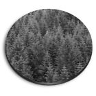 Round MDF Magnets - BW - Pine Trees Woodland #41247