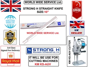 KM KS-AUV STRONG H STRAIGHT KNIFE (10'') INDUSTRIAL CUTTING MACHINE PART - Picture 1 of 3