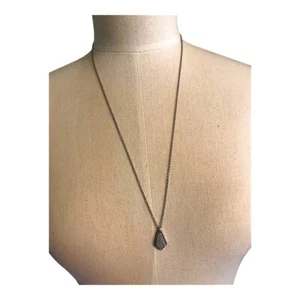 Collar colgante de cuarzo ahumado natural tono plata - Imagen 1 de 3