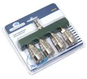 4 Ways Bar Air Hose Manifold Air Compressor Quick Connect Splitter 1/4" 5 ports - Picture 1 of 1