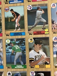 Hoja de 132 tarjetas de béisbol Topps 1987 sin cortar - ¡Gran colgador de pared! - Imagen 1 de 4