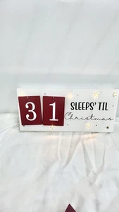 "Señal de cuenta regresiva de Navidad duerme hasta cuenta regresiva luces LED 16"" X 7""" - Imagen 1 de 4