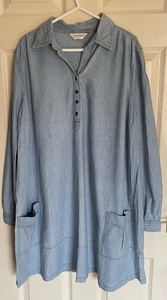 Topshop Blue Light Denim A-Line Shirt. Dress Oversized Size 14 - Preworm - Picture 1 of 23