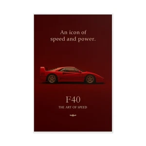 Ferrari F40 Poster - Classic Red Supercar Wandbilddruck, Geschenk - Bild 1 von 36