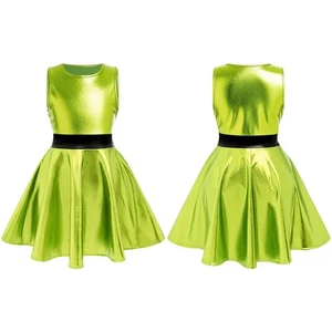 Kids Girls Skirt Rave Dress Masquerade Costume Theme Round Neck Party A-Line - Picture 1 of 15