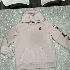 Carhartt Graphic Pullover Hoodie Purple Long Sleeve Youth Size L 12-14 Relax - Picture 1 of 7