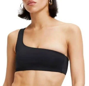 Good American schwarz One-Shoulder-Bikini-Top asymmetrisch Bademode Größe 4 - Bild 1 von 6