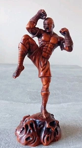 Estatua de monje ciego budismo tallado a mano de madera caja de China de 6,2" - Imagen 1 de 9