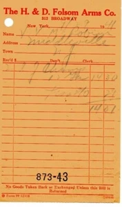 9/29/1941 The H.D. Folsom Arms Co. original paper invoice - Picture 1 of 2