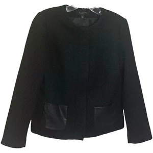 Blazer para mujer Talbots mezcla de lana bolsillos chaqueta abrigo negro carrera talla 8P - Imagen 1 de 5