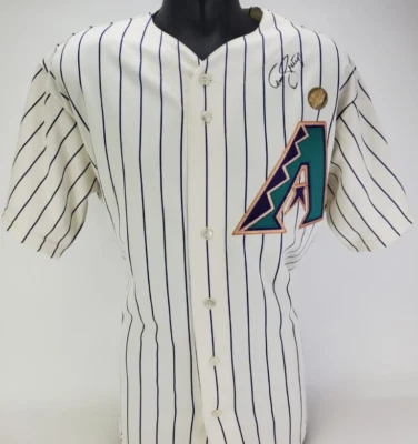 Tony Batista Signed Arizona Replica Majestic Jersey w/2001 World Series Patch - Image 1 of 4
