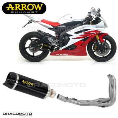 Complete system Yamaha YZF 600 R6 2006 2007 ARROW ALU black CC THUNDER - Image 1 of 4