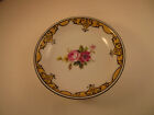 Vintage RS Germany Yellow Black Scroll Pink Roses Berry Dessert Bowl