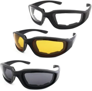3 X Pares De Gafas Anteojos Lentes Para Motocicleta Moto Sol Dia Y Noche - Picture 1 of 12