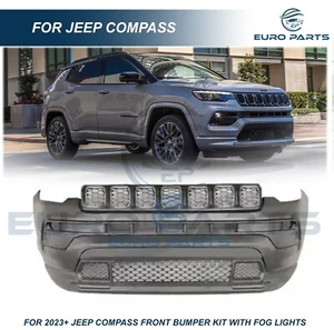 for 2023 2024 Jeep Compass Front Bumper Kit Complete Cover with Grille Fog Light - Picture 1 of 4