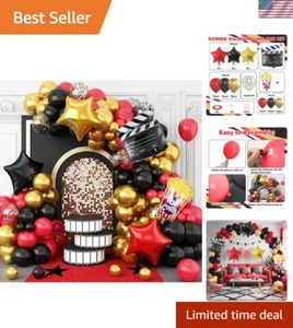 Entertainment-Ready Balloon Garland for Movie Nights - 111 Pieces in Red & Black - Picture 1 of 9