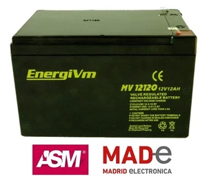 Batería de plomo AGM - 12V 12Ah - EnergiVm MV12120 - Imagen 1 de 1