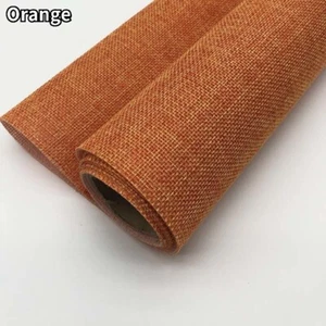 1M Self Adhesive Linen Fabric Upholstery Craft DIY Furniture Wallpaper Material - Picture 1 of 26