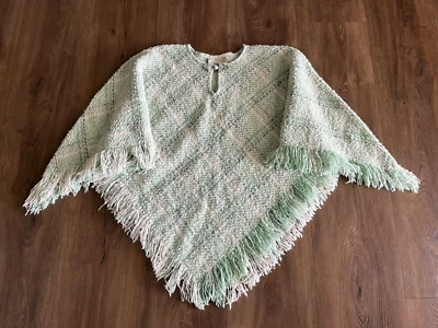 Irish Wool Blend Poncho - ADORABLE VTG Boyne Valley Weavers-Light Knit - Image 1 of 4