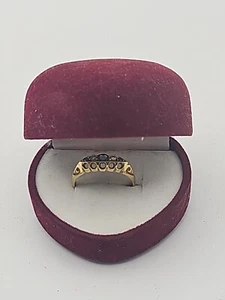 18ct gold Tiffany and Co size N-N5 diamond and sapphire Ladies ring 2.53 grams - Picture 1 of 5