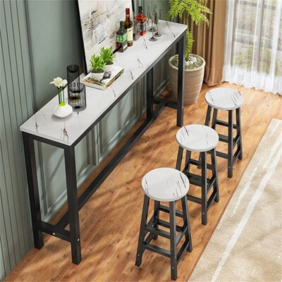 Heavy Duty Marble Kitchen Table Bar Table Pub Dining High Table Breakfast Table - Image 1 of 4