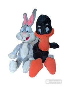 VTG 1971 Warner Bros. Mighty Star Plush 18" Bugs Bunny & Daffy Duck - Picture 1 of 7