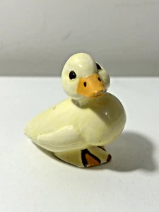 Vintage Small Pottery Duck Glossy Yellow - Picture 1 of 6