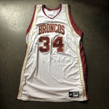 Men's Adidas Santa Clara Broncos Game Worn White NCAA Basketball Jersey Sz 48 XL