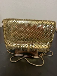 Vintage 1950s Delill Gold Mesh Purse Chain Strap 70s 80s Disco Vibe Too! Delish! - Picture 1 of 5