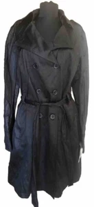 INC International Concepts NWT Black Trench Coat Fall spring Jacket Sz Large L - Picture 1 of 3