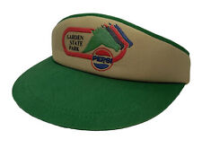 Vintage Garden State Park Visor Hat Green & Beige Pepsi Horse Racing One Size