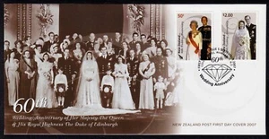 New Zealand - 2007 First Day Cover - QEII Wedding Anniversary Sheet Stamps - Picture 1 of 1