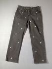 Angel Kiss Mom Jeans Size 11/30 Gray Black Butterfly Embroidered Ankle Crop