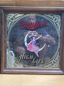 1984 Miller High Life Woman On Moon Mirror! - Picture 1 of 4