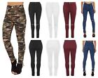 New Womens Ladies Ripped Skinny High Waist Jeans Plain Camouflage Print