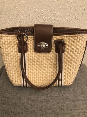 Bolso de hombro de cuero de paja tejido Chaps Foto 1 de 4