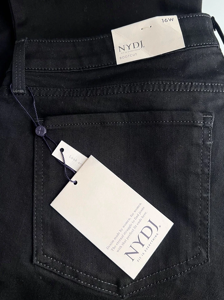 NYDJ Womens Jeans Size 16W Black Barbara Bootcut Slimming Lift Tuck Technology