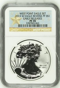 2013 Bullion Silver Eagles NGC PF-70 Rev PF WEST POINT EAGLE SET EARLY RELEASES - Picture 1 of 2