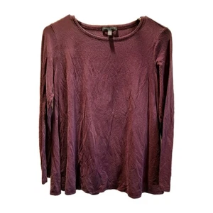 Eileen Fisher Bluse PS weinrot bequem neutral klassisch Bohemian Hippie - Bild 1 von 11