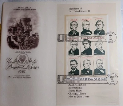 US 2216-19 1986 .22c. Ameriplex FDC's Set of 4. Excellent Condition - Image 1 of 3