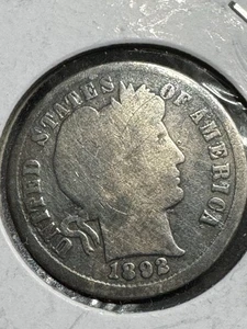 Moneda de diez centavos de barbero años 1892, 1er año de emisión, mejor fecha y estado, envío gratuito - Imagen 1 de 2