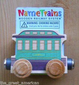 Name Train Passenger Car - Thomas Compatible Wooden Wood Toy Toys Made in USA