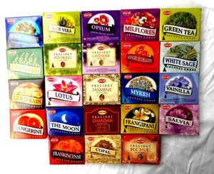 23 Pckg. a 10 St. HEM Räucherstäbchen RÄUCHERKEGEL ,zufällige Auswahl m. Ständer