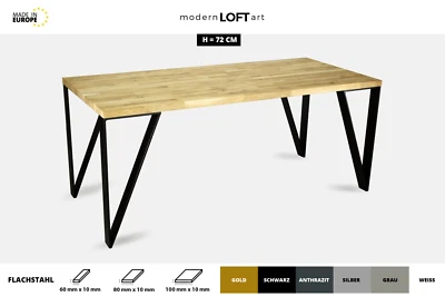 4x TISCHBEINE TISCHGESTELL TISCHKUFEN METALL STAHL TISCHFÜßE INDUSTRIAL PN2 - Bild 1 von 4