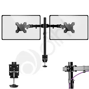 Soporte de montaje de escritorio de doble brazo doble soporte para monitor de computadora LCD soporte para pantalla de TV de 13""-27 - Imagen 1 de 6