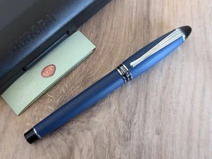 Aurora Ipsilon Royal Blue Satin Fountain Pen - F Nib - NOS - Picture 1 of 14