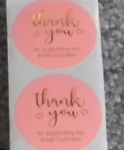 Thank You For Supporting My Small Business adesivi 1,5 pollici 1000 su rotolo etichetta - Foto 1 di 5