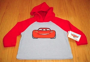 New WT Lightning McQueen Disney Cars Red Fleece Hoodie Sweatshirt Boys 12 months - Picture 1 of 3